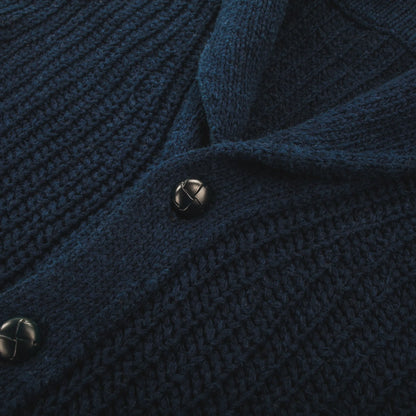 The Shawl Cardigan in Indigo Dipped Cotton