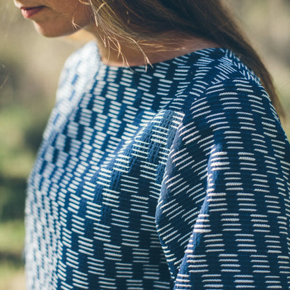 The Sonoma Top in Indigo Jacquard
