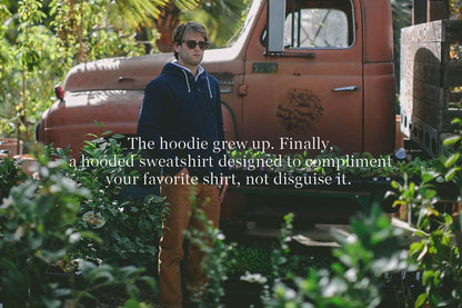 Indigo 3 Button Hooded Sweatshirt