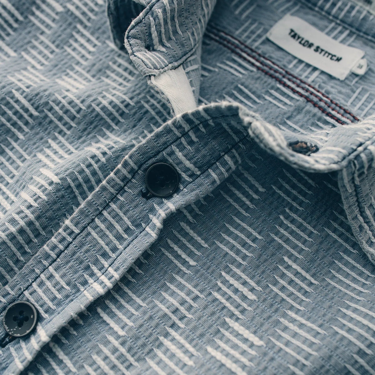 The Utility Shirt in Washed Indigo Jacquard