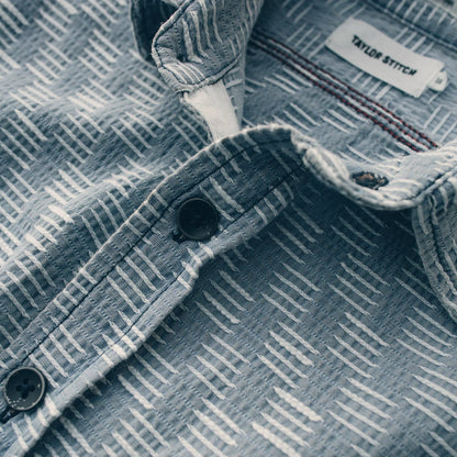 The Utility Shirt in Washed Indigo Jacquard