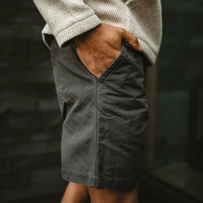 The Morse Short in Dark Slate Linen