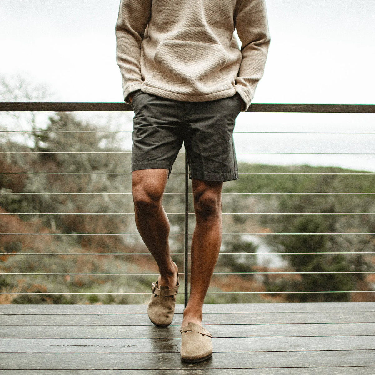 The Morse Short in Dark Slate Linen