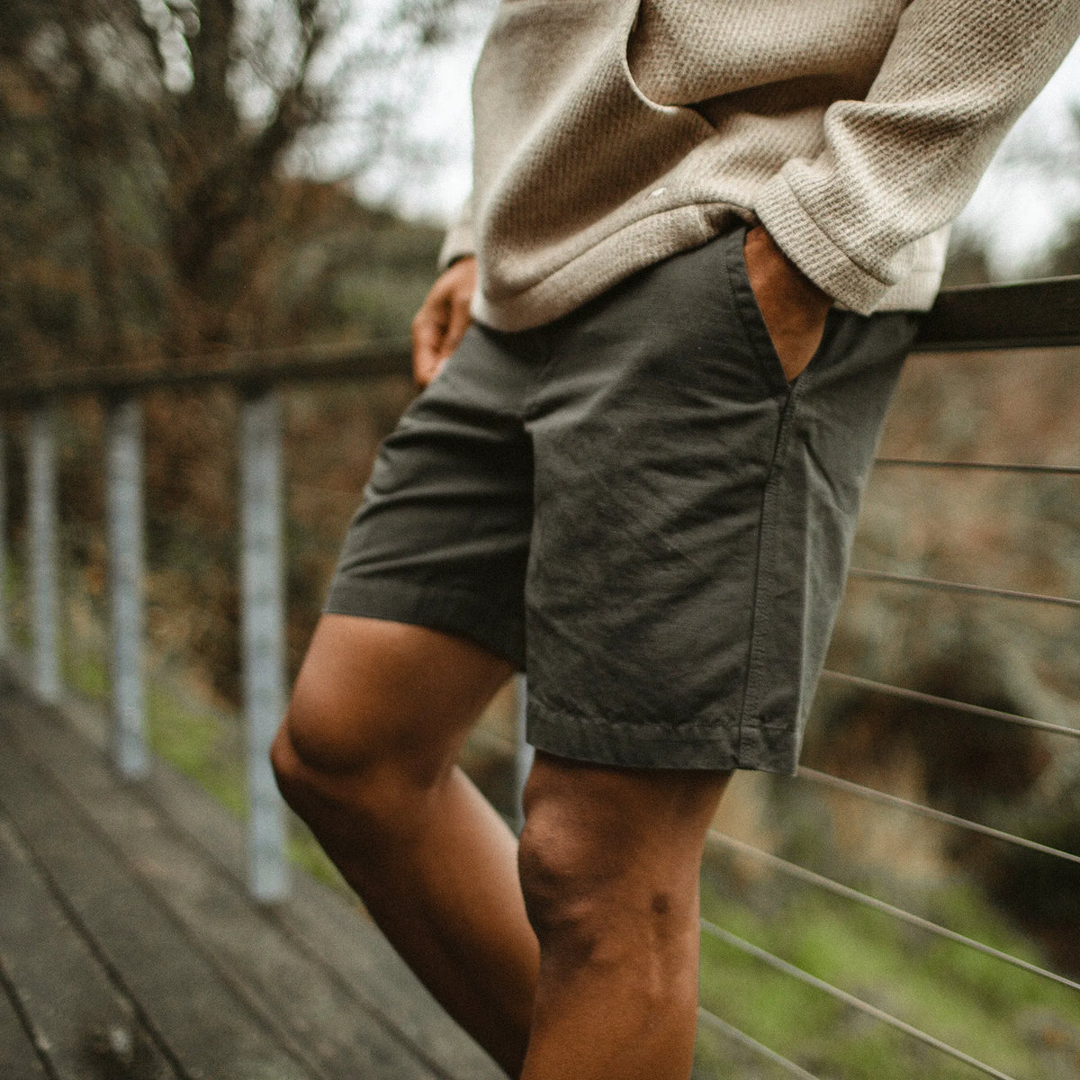 The Morse Short in Dark Slate Linen