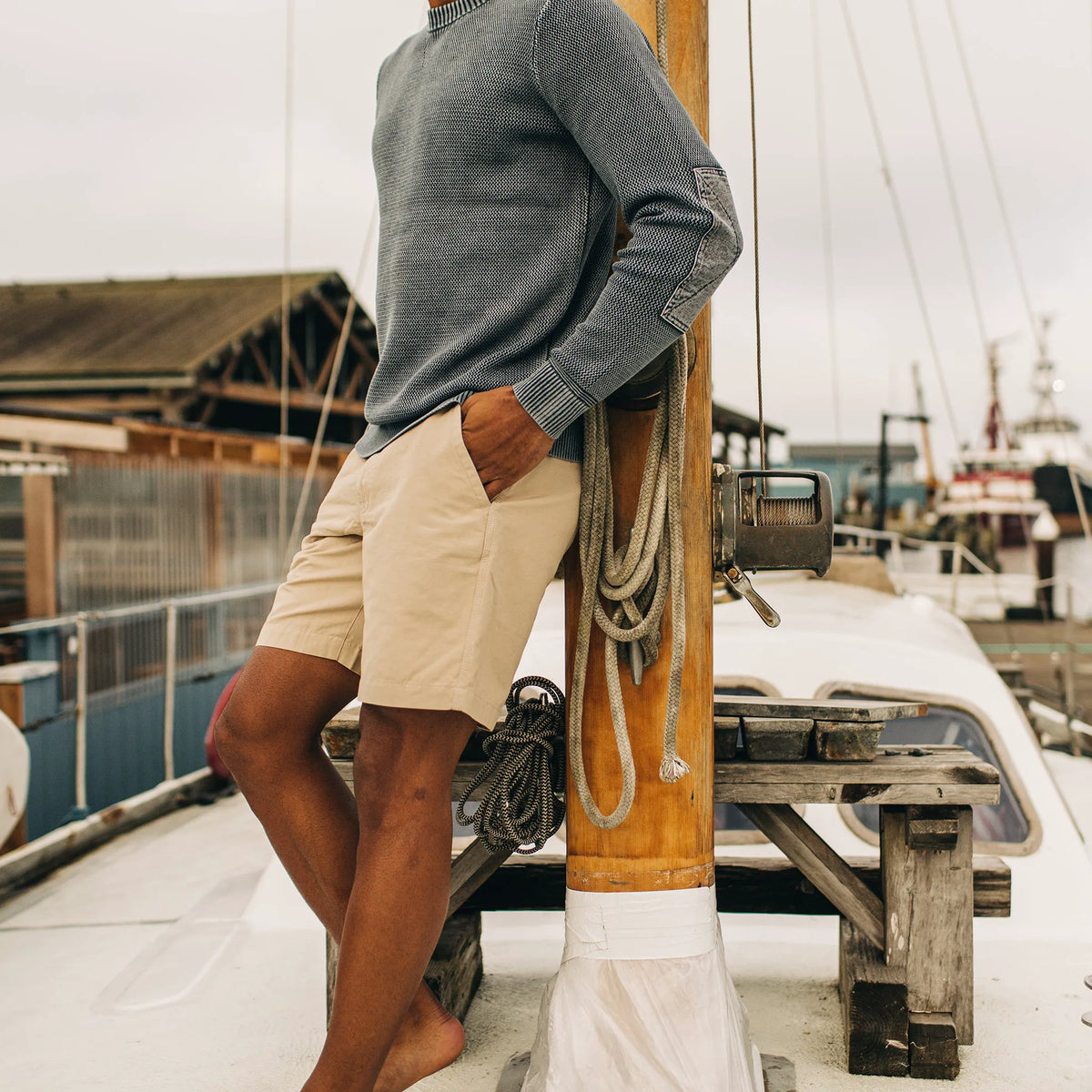 The Morse Short in Sand Linen