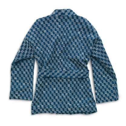 The Kimono in Indigo Dyed Jacquard