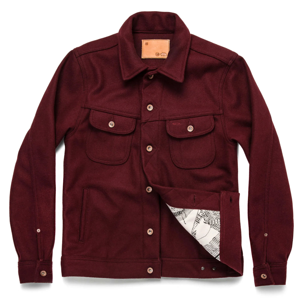 The Long Haul Jacket in Burgundy Melton Wool