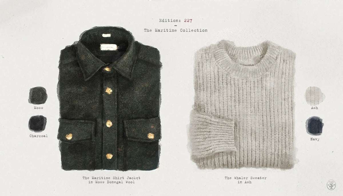 The Maritime Shirt Jacket in Charcoal Donegal Wool