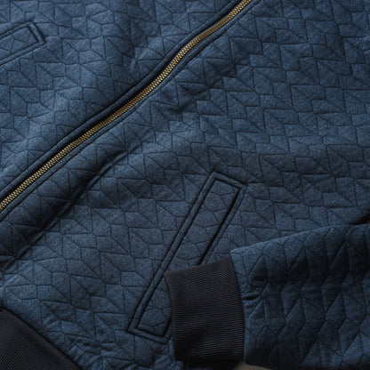 The Inverness Bomber in Navy Knit Quilt