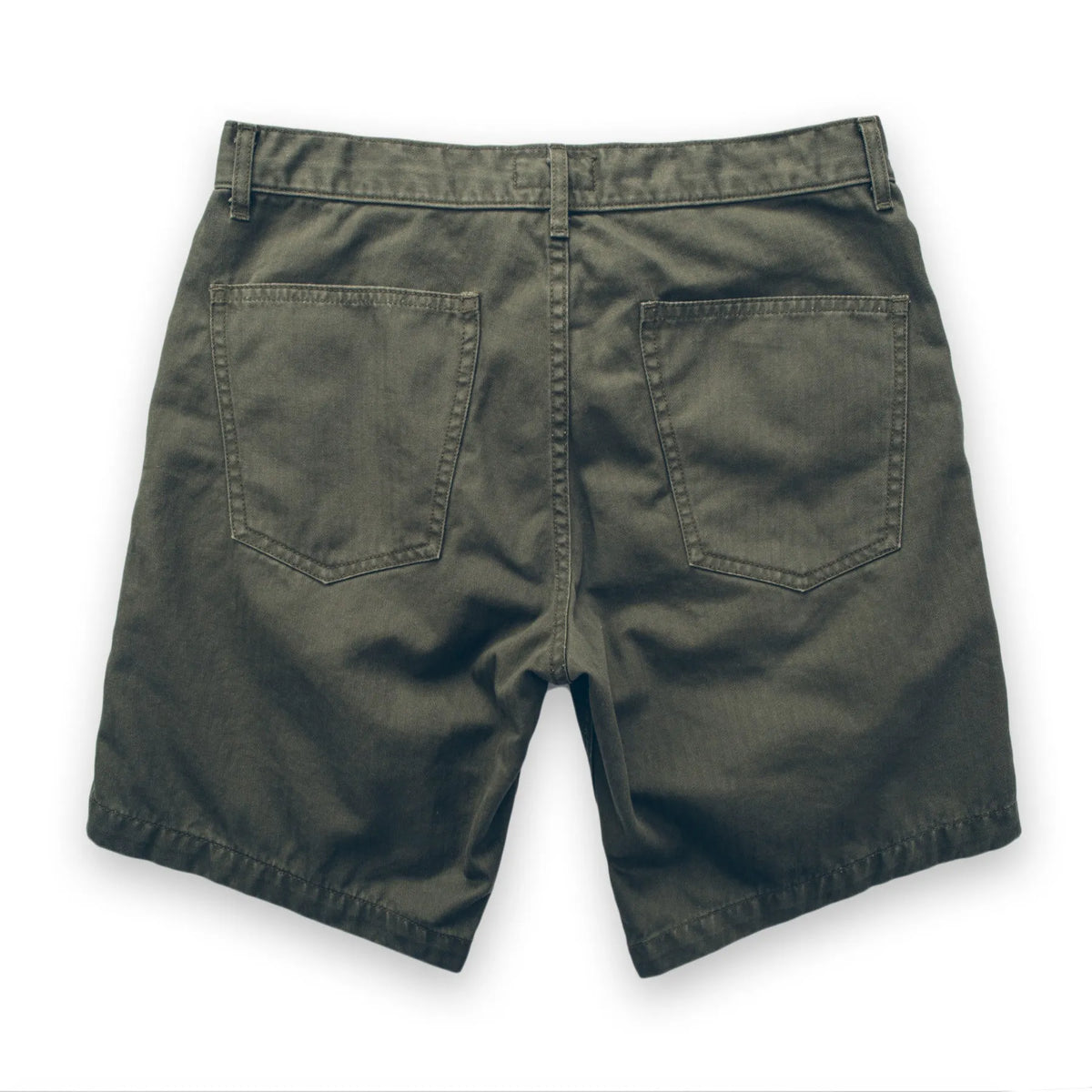 The Camp Short in Washed Olive Drab Herringbone