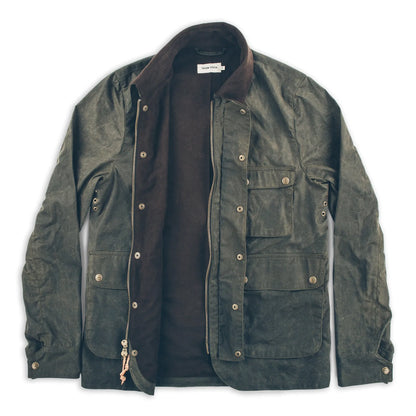 The Rover Jacket in Dark Olive Beeswaxed Canvas