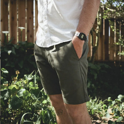 Traveler Shorts in Olive Twill