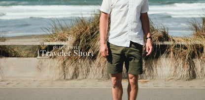 Traveler Shorts in Olive Twill