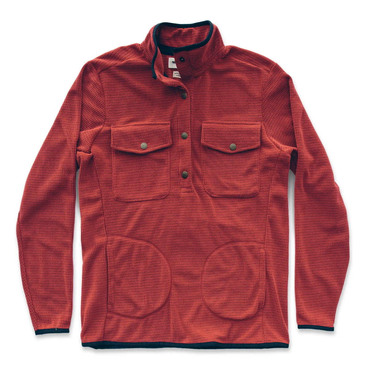 The Pack Pullover in Red Polartec Fleece