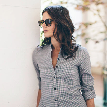 The Piper Shirt in Ash Grey Check