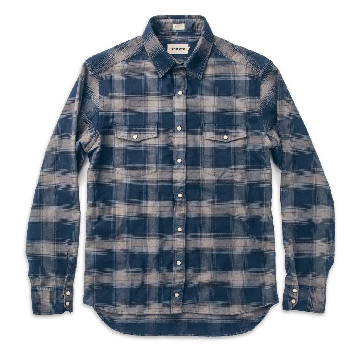 The Glacier Shirt in Navy & Grey Shadow Plaid