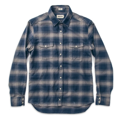 The Glacier Shirt in Navy & Grey Shadow Plaid