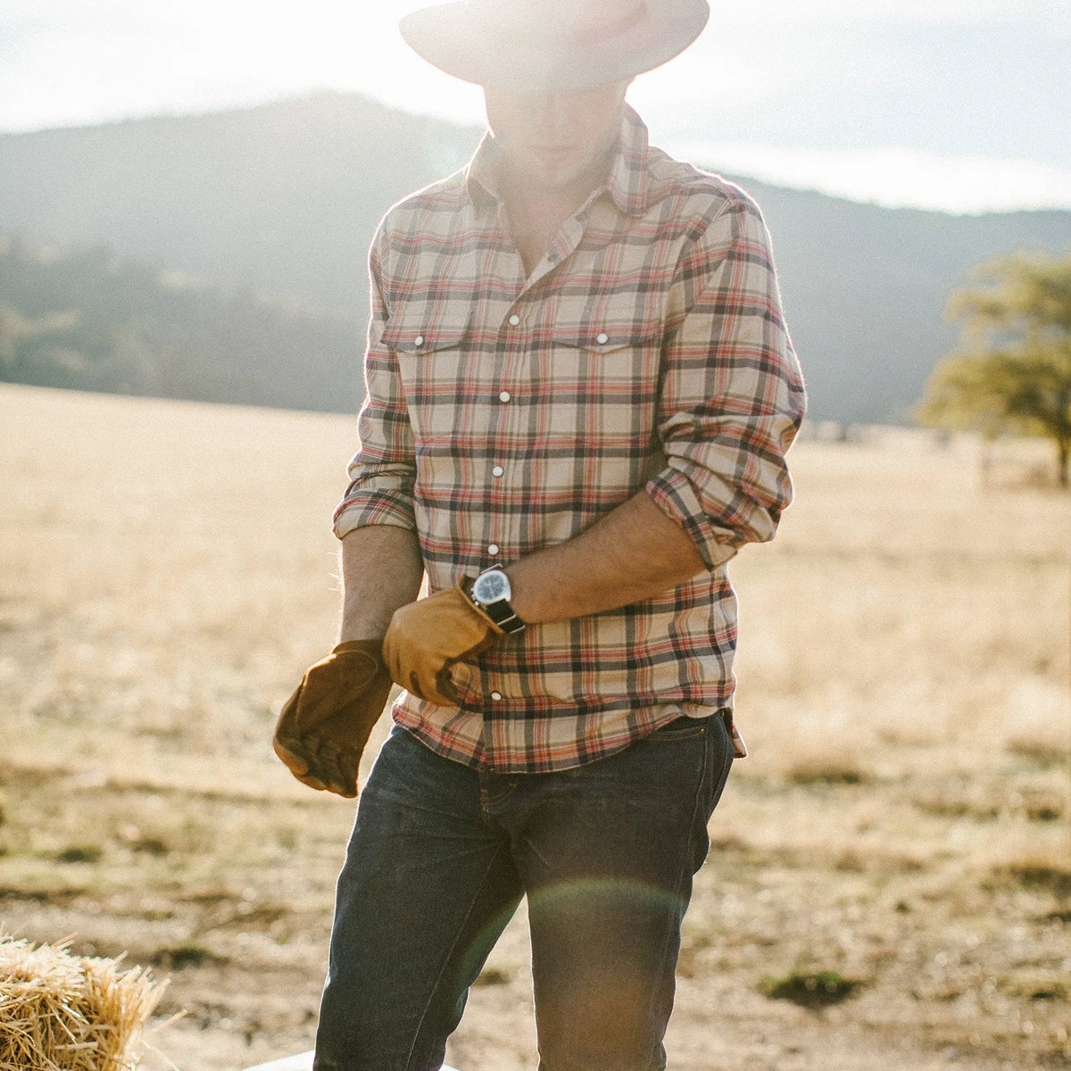 The Glacier Shirt in Tan Plaid