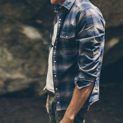 The Glacier Shirt in Navy & Grey Shadow Plaid