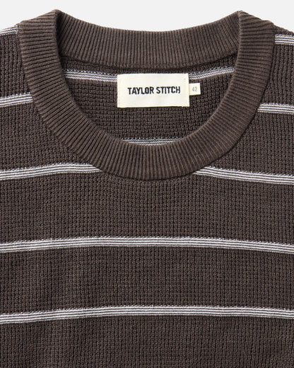 The Brody Sweater Tee in Espresso Stripe