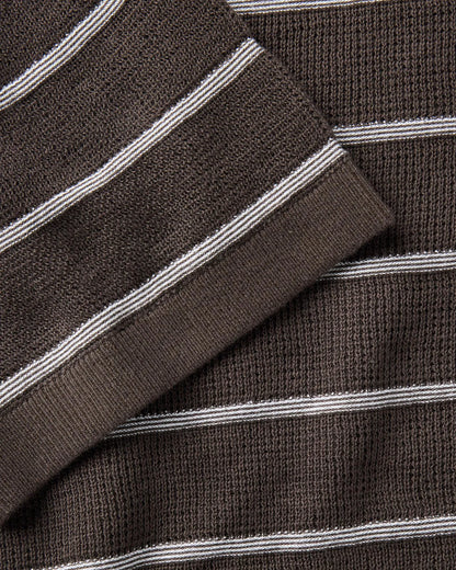 The Brody Sweater Tee in Espresso Stripe