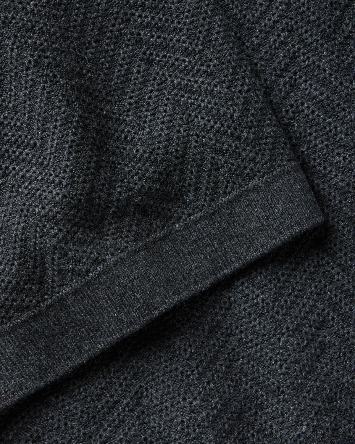 The Button Down Polo in Charcoal Herringbone