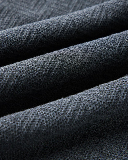 The Button Down Polo in Charcoal Herringbone