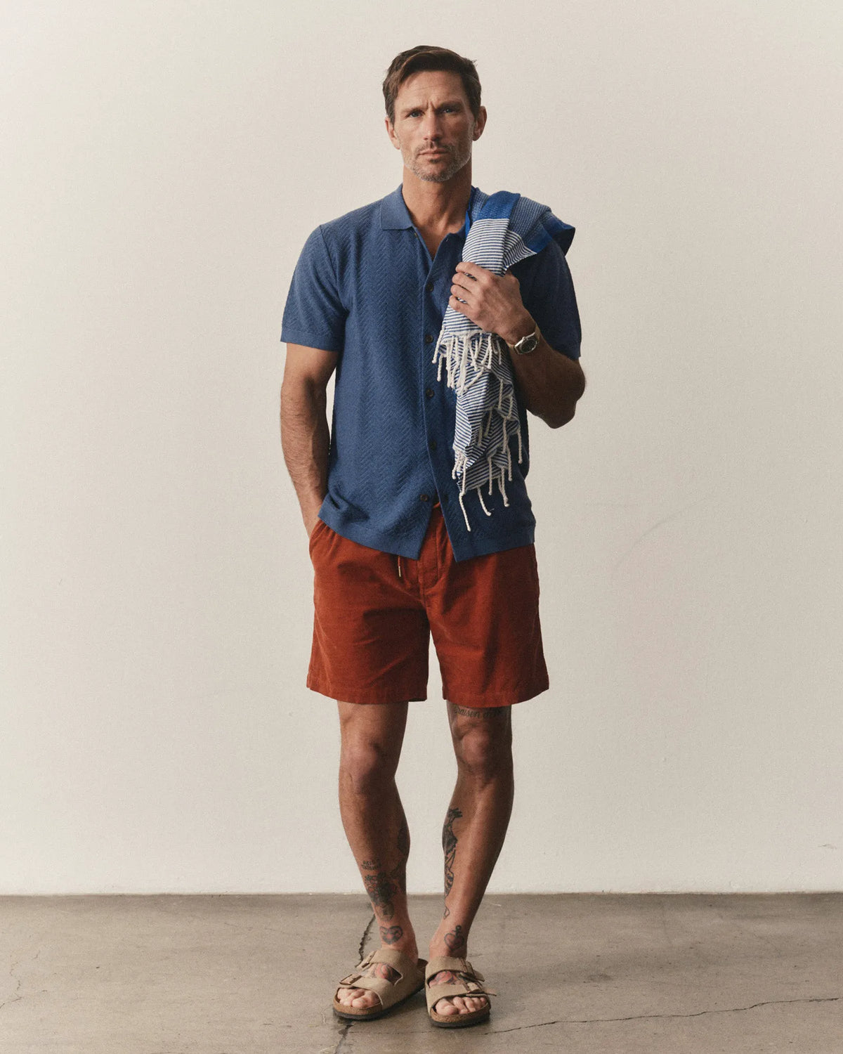 The Button Down Polo in Gulf Stream Herringbone