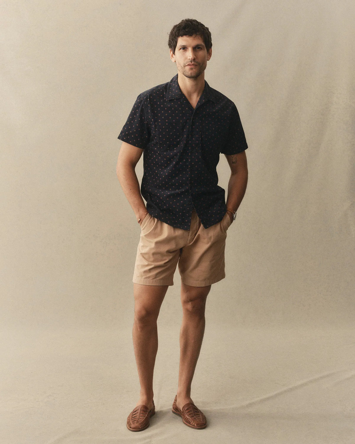 The Conrad Shirt in Navy Pigeon Foulard Pincord