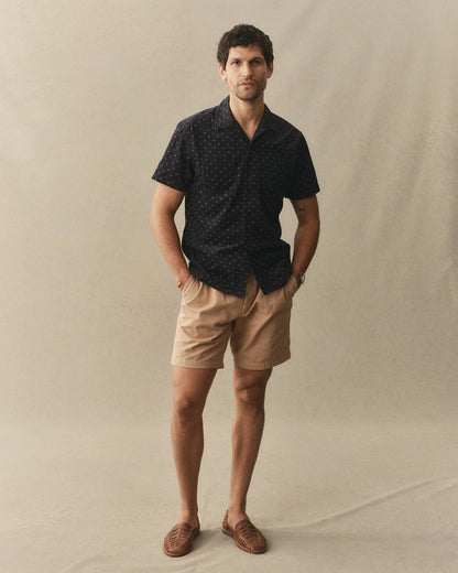 The Conrad Shirt in Navy Pigeon Foulard Pincord