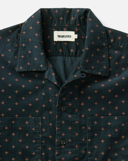 The Conrad Shirt in Navy Pigeon Foulard Pincord