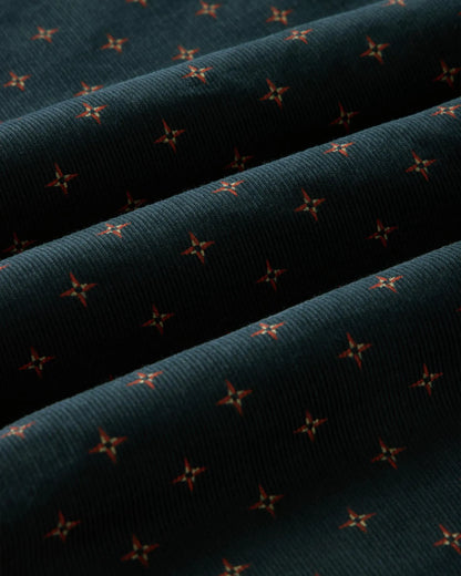 The Conrad Shirt in Navy Pigeon Foulard Pincord