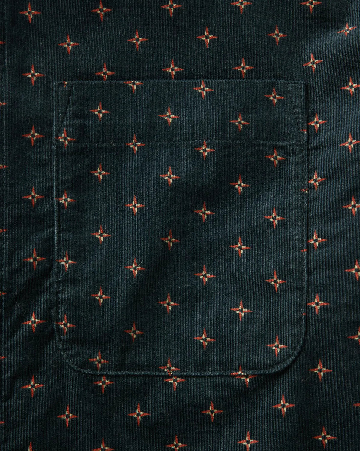 The Conrad Shirt in Navy Pigeon Foulard Pincord
