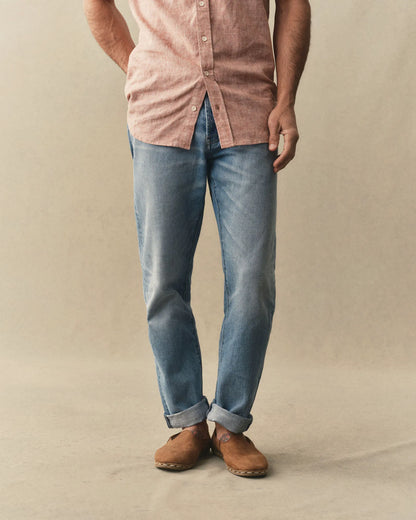 The Democratic Jean in Light Wash Hemp Denim