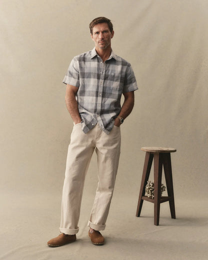 The Short Sleeve California in Overcast Check Hemp