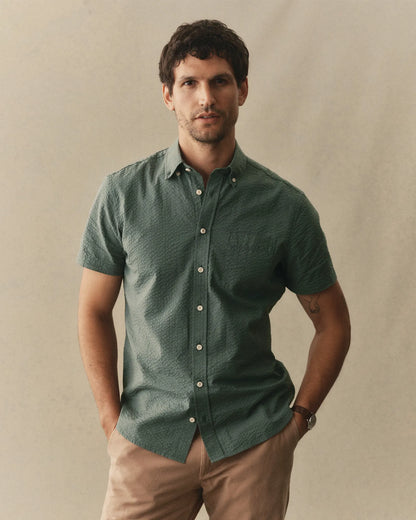 The Short Sleeve Jack in Deep Sea Seersucker