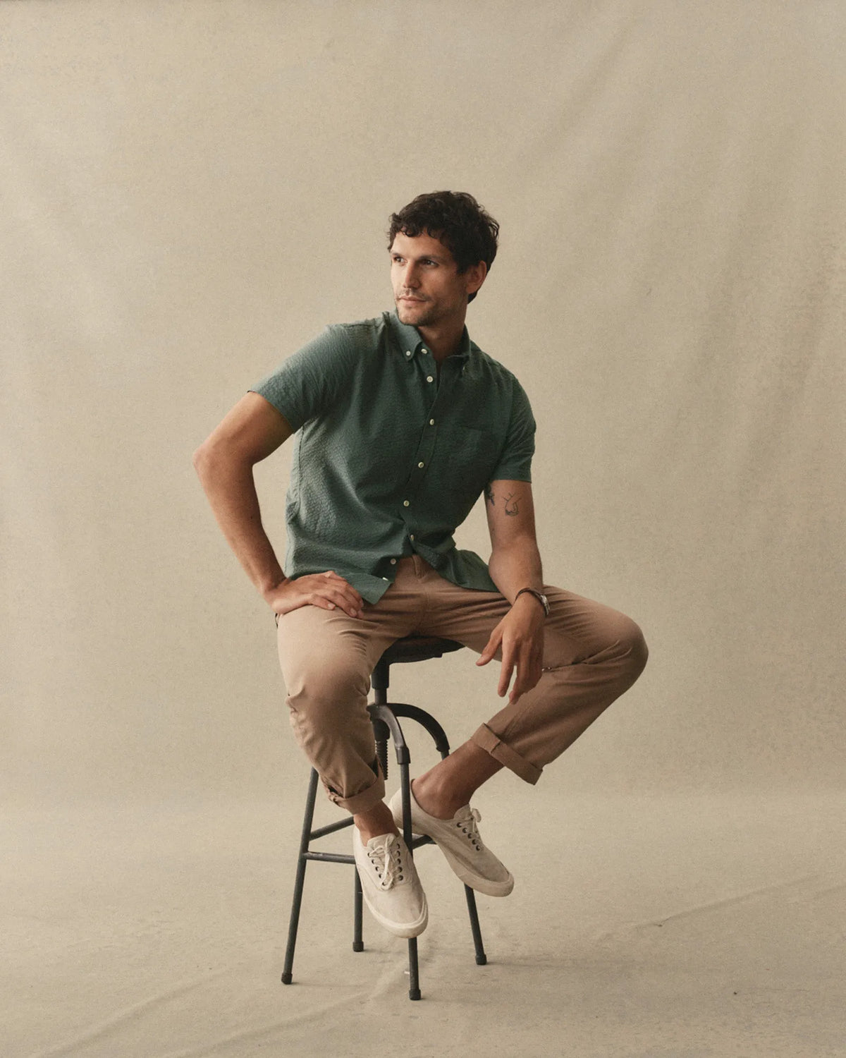 The Short Sleeve Jack in Deep Sea Seersucker