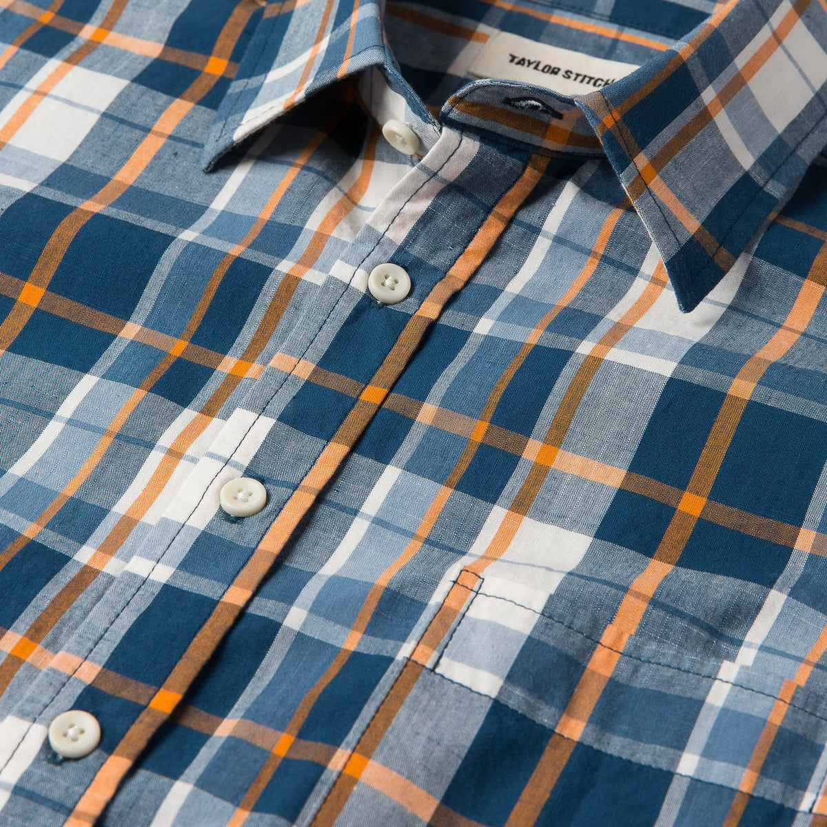 The Short Sleeve California in Blue Madras