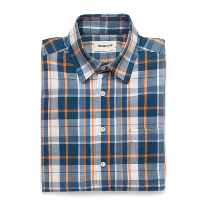 The Short Sleeve California in Blue Madras