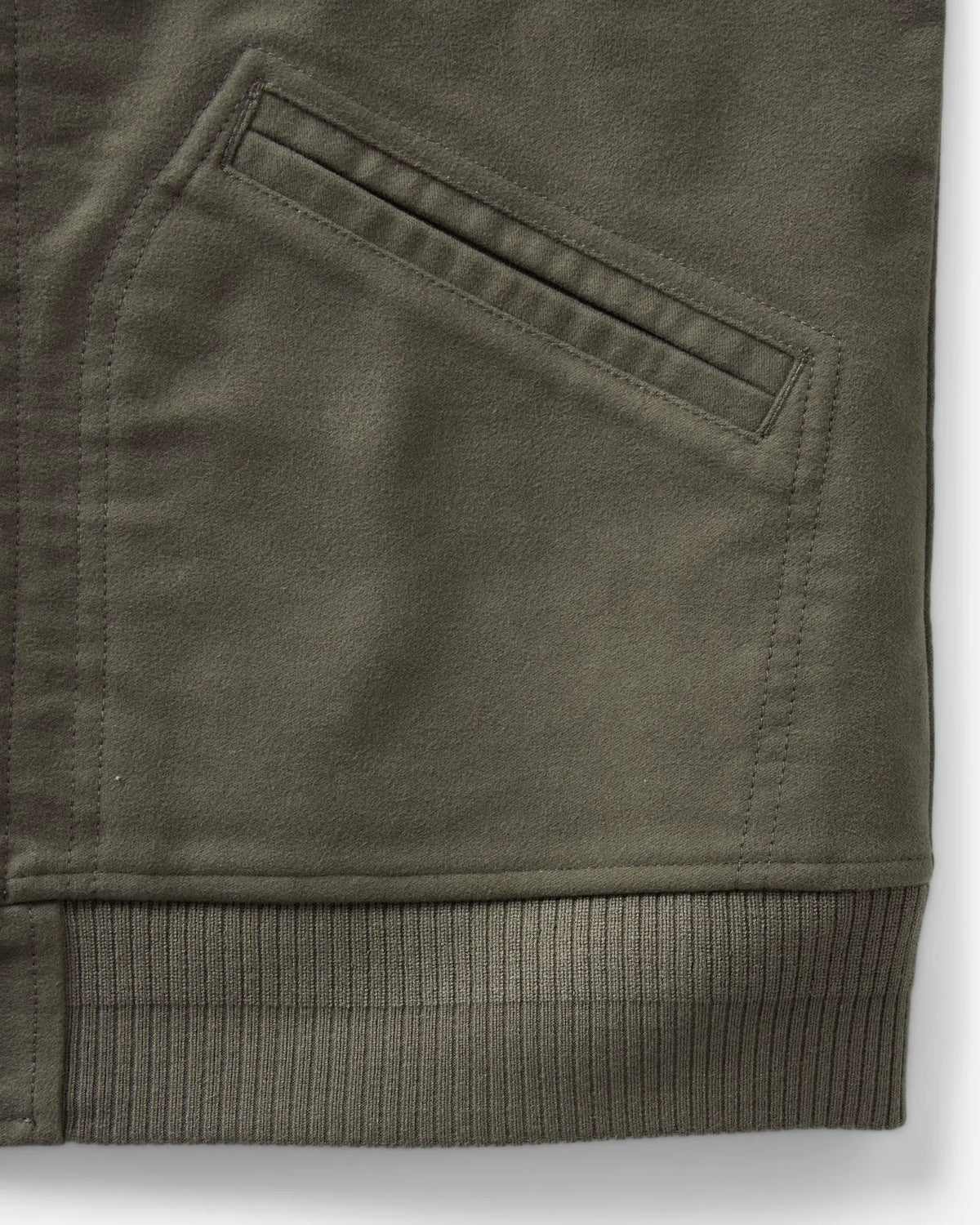 The Clark Bomber in Smoked Olive Moleskin