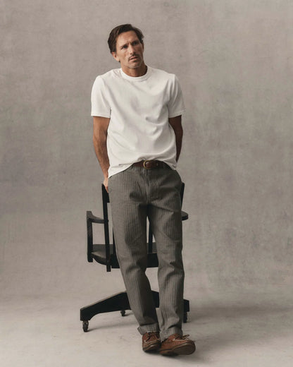 The Emlen Pant in Smoked Olive Herringbone