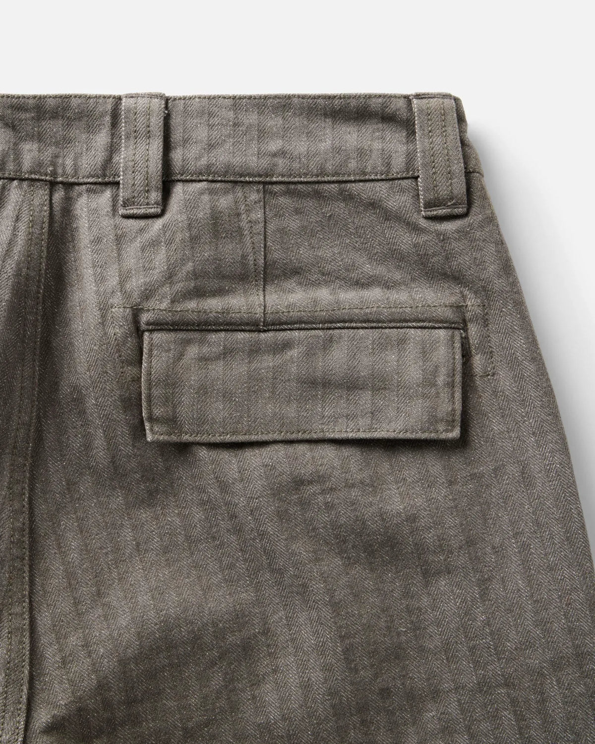 The Emlen Pant in Smoked Olive Herringbone