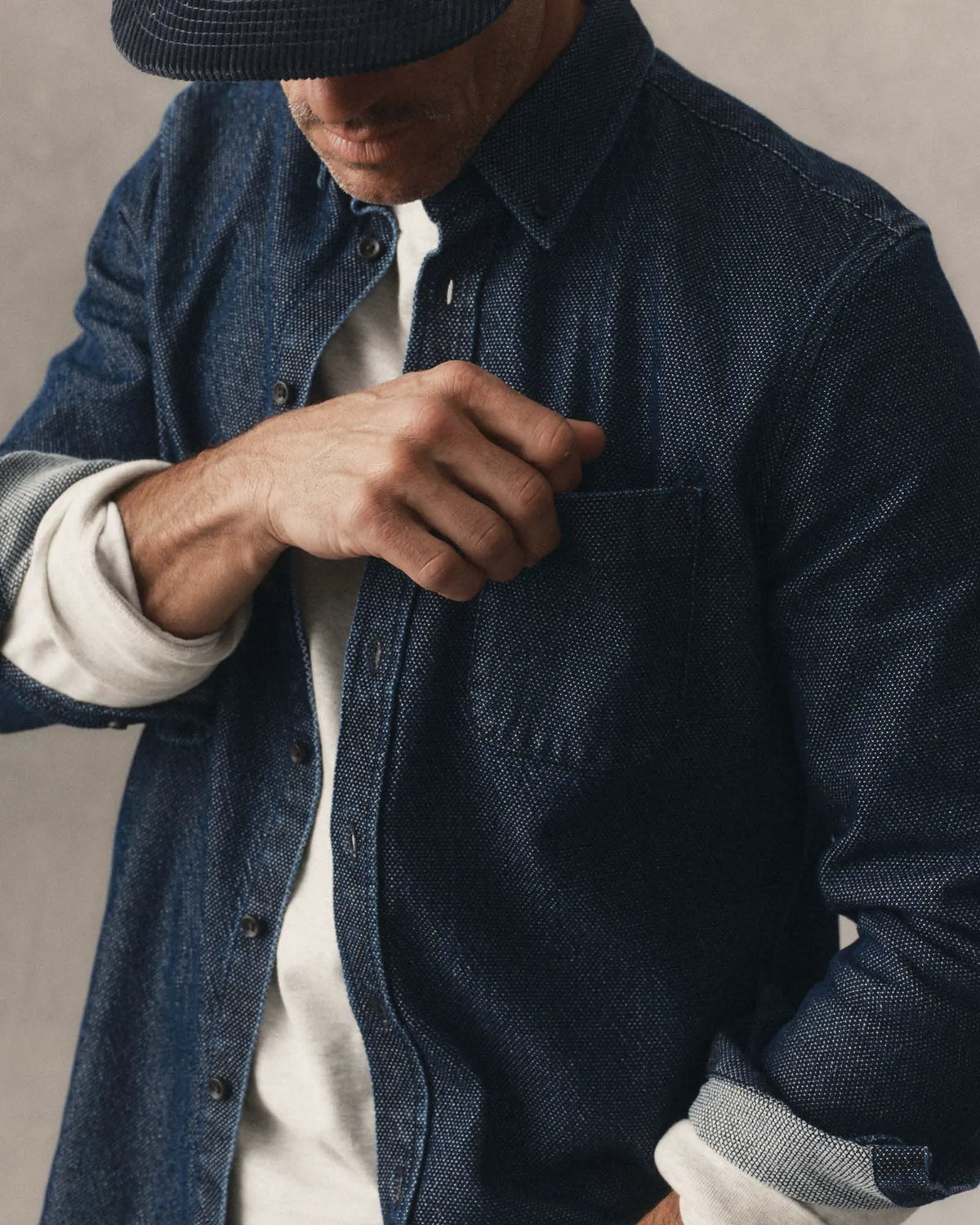 The Jack in Rinsed Indigo Japanese Jacquard Dot