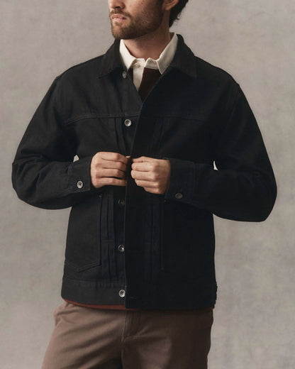 The Ryder Jacket in Rinsed Black Organic Selvedge