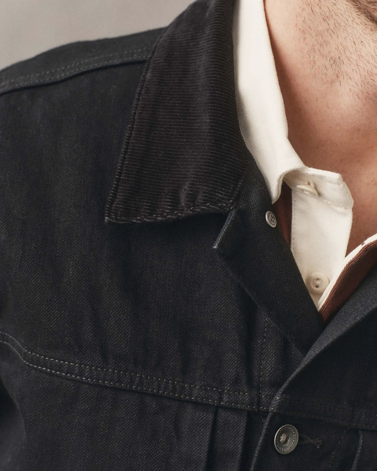 The Ryder Jacket in Rinsed Black Organic Selvedge