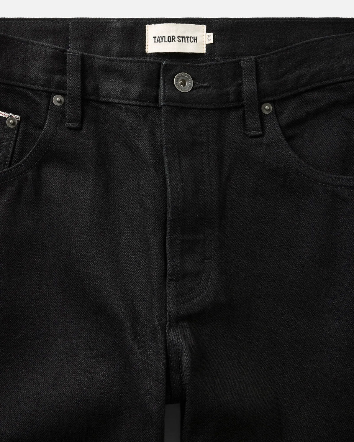 The Straight Jean in Rinsed Black Organic Selvedge