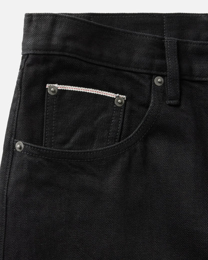 The Straight Jean in Rinsed Black Organic Selvedge