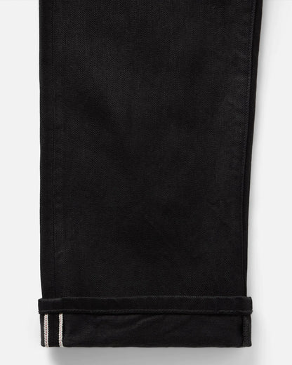 The Straight Jean in Rinsed Black Organic Selvedge