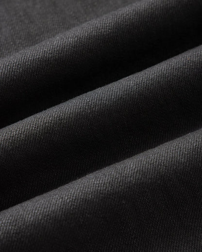 The Straight Jean in Rinsed Black Organic Selvedge