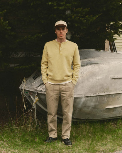 The Sunset Henley in Washed Goldfinch Terry